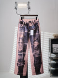 Acne Studios Unisex Printed Wide‑Leg Denim‑Style Trousers