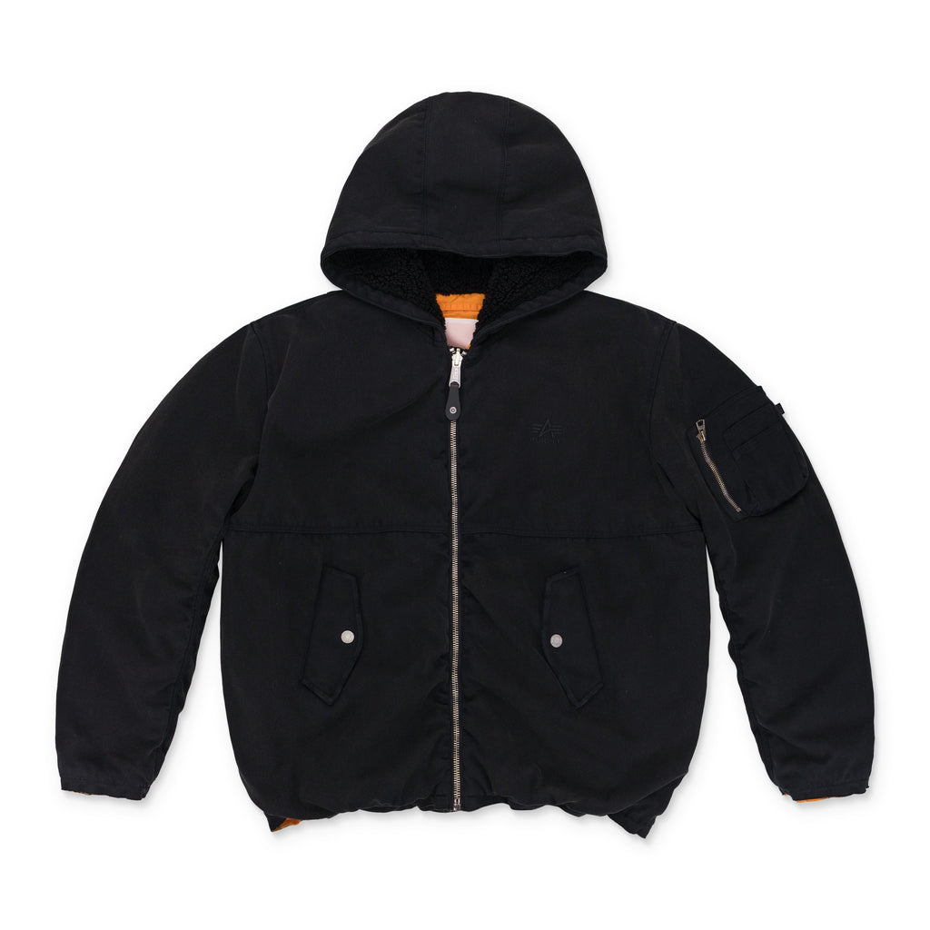 Black x Alpha Hooded Bomber