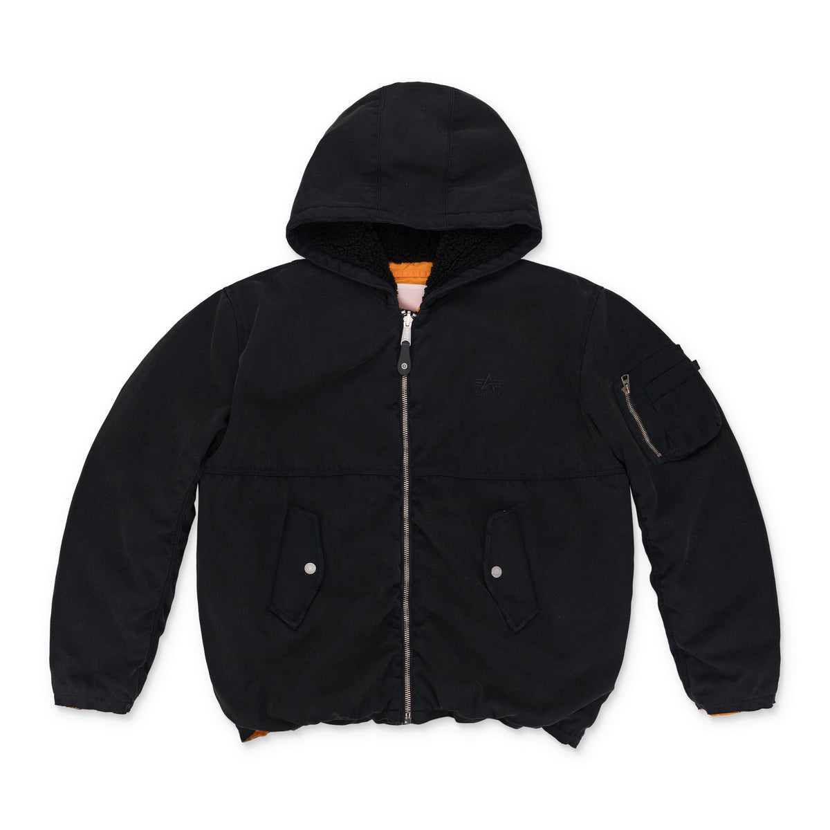 Black x Alpha Hooded Bomber