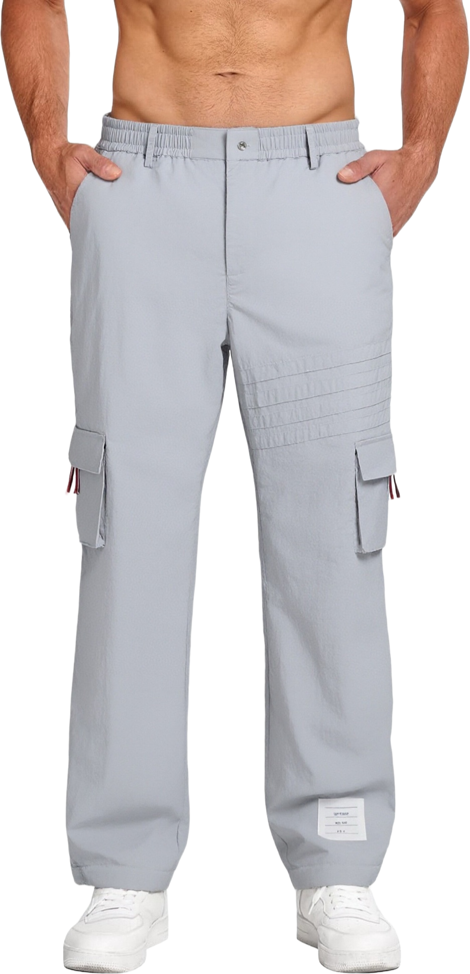 Thom Browne Style Unisex Casual Overalls with Signature Four-Bar Detail