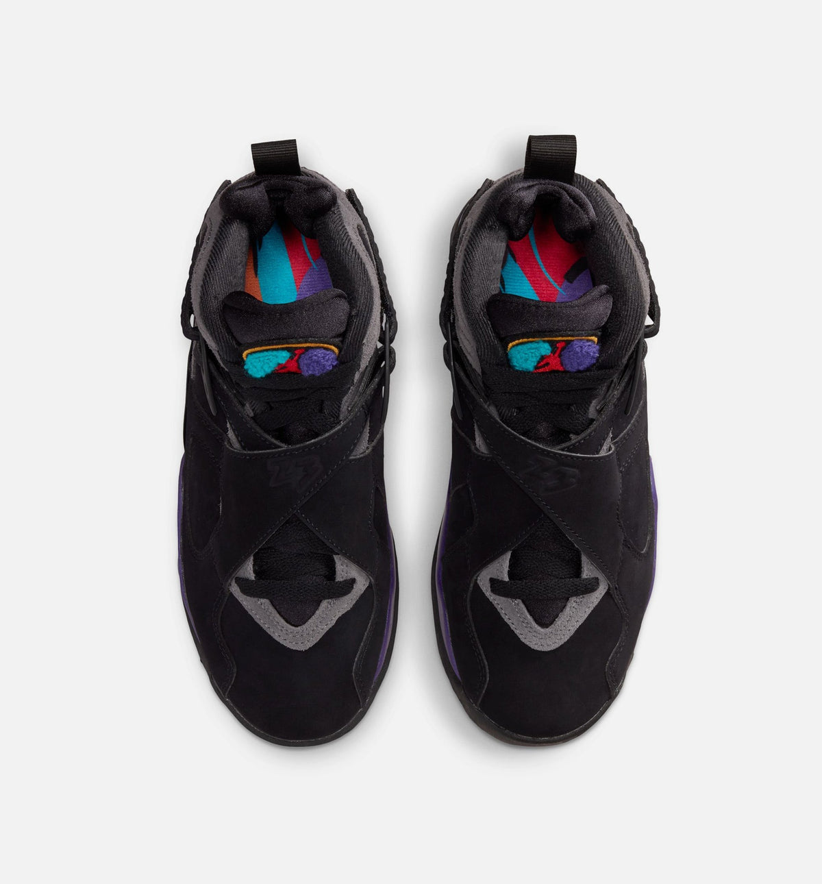 Air Jordan 8 Retro Aqua | Grade School Lifestyle Shoe | Black/Multi-Color/Bright Concord