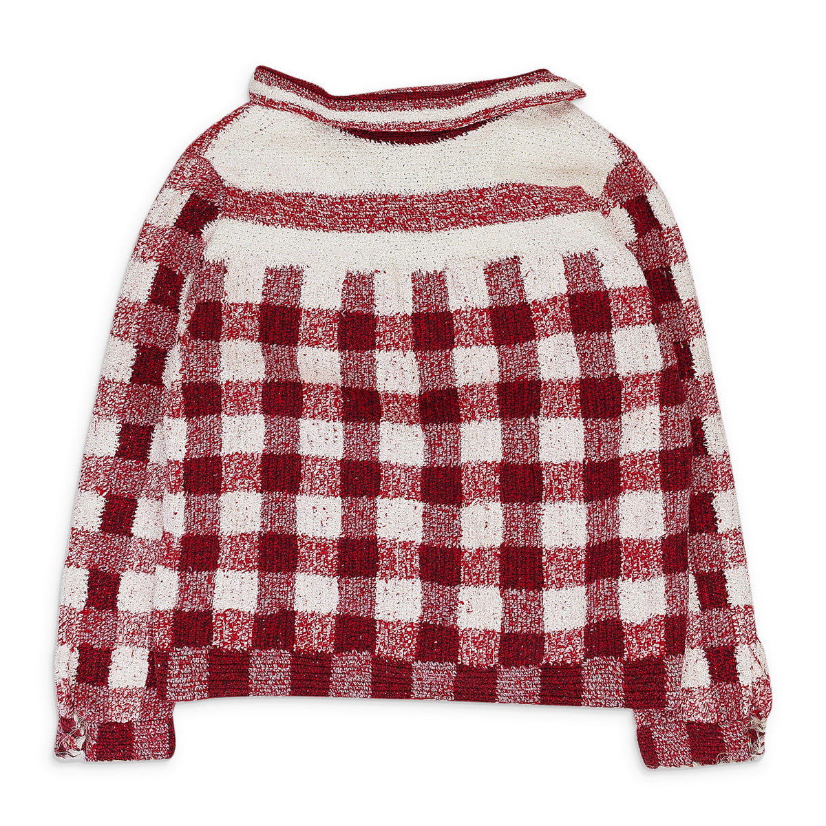 RED/WHITE WIM HAND CROCHET BLAZER