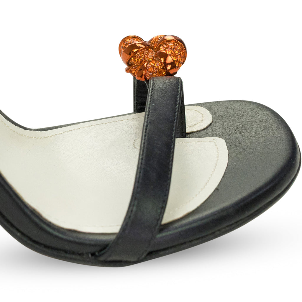 BLACK 95MM SWING SANDAL-MELODIE JEWELS HEELS