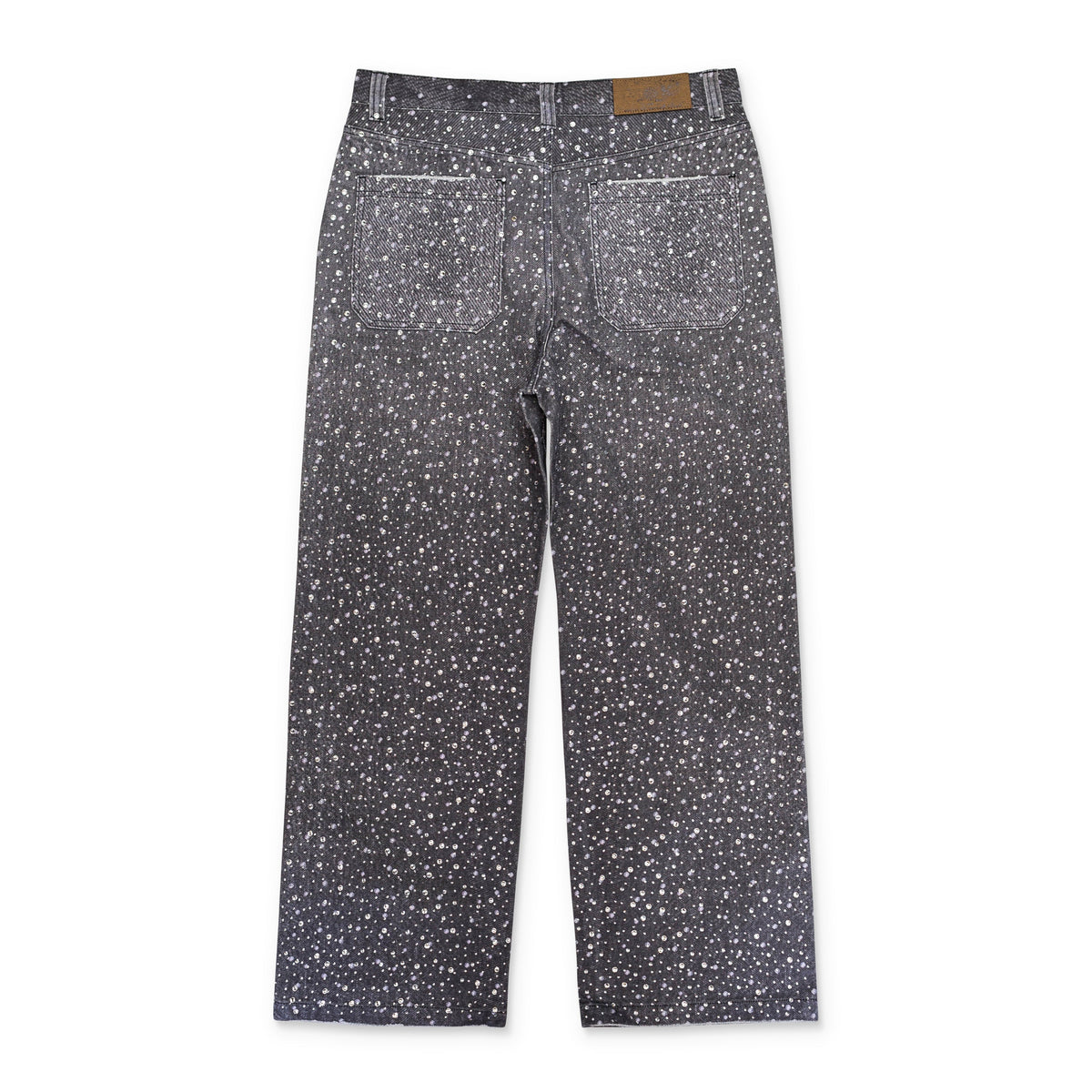 Black 3d Printed 20k Swarovski Boro Jeans