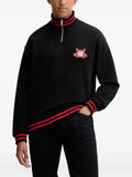 HUGO crest-embroidered half-zip sweatshirt