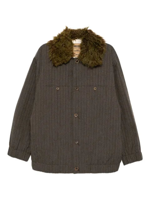 Uma Wang faux fur-trim shirt jacket