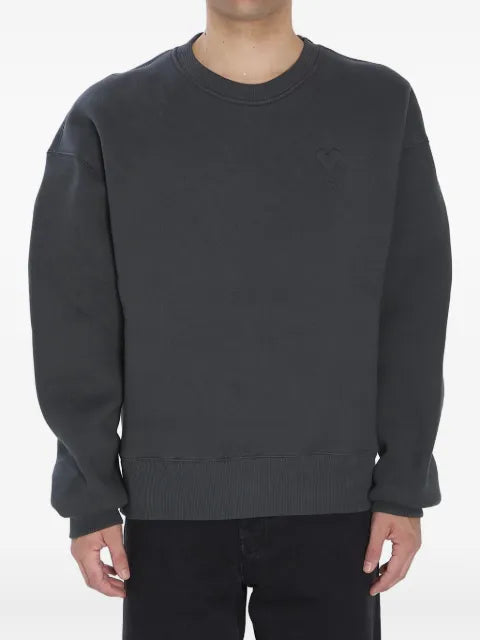 AMI Paris embroidered-logo fleece sweatshirt
