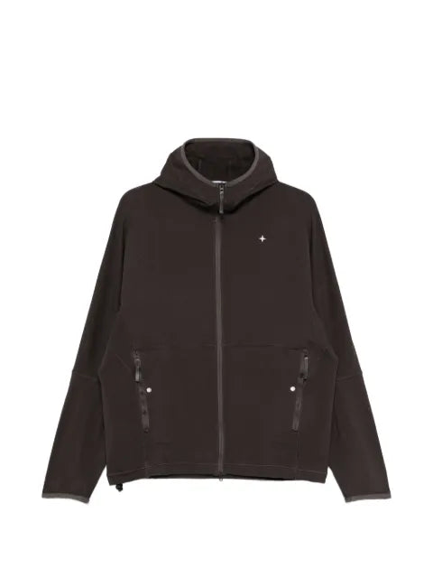 Stone Island 6100069 stretch cotton fleece S.I. Stellina hooded sweatshirt