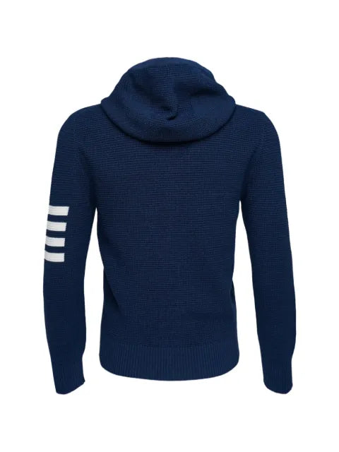 Thom Browne 4-Bar textured-stitch zip-up hoodie