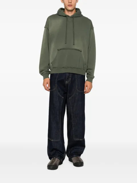 Diesel faded cotton hoodie with frayed details