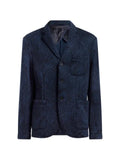 ETRO single-breasted wool-blend jacquard jacket with arnica-motif