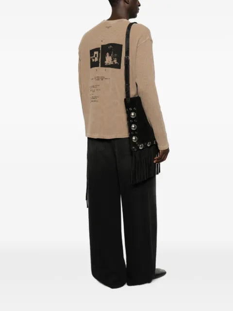 Ann Demeulemeester graphic-print waffle-knit sweater