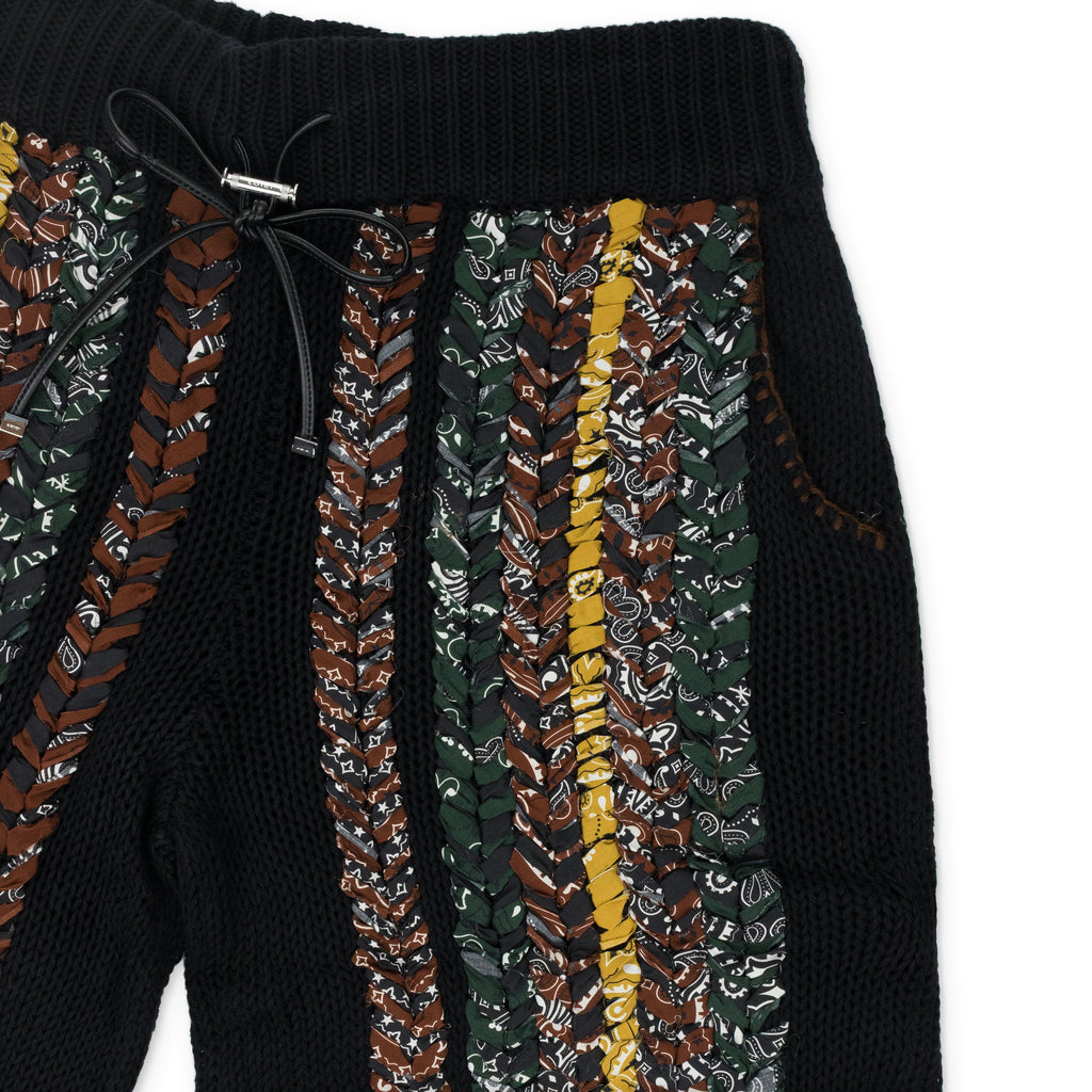 Black Braided Bandana Shorts