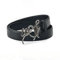 WESTAYONE Leather Belt Signature Logo Metal Buckle Women Fashion Waist