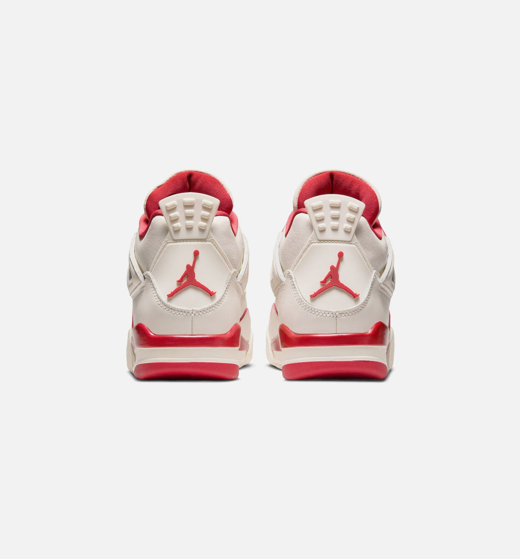 Air Jordan 4 Retro Valentine's Day Women's Shoes - Pale Ivory Sierra Red Tough Red