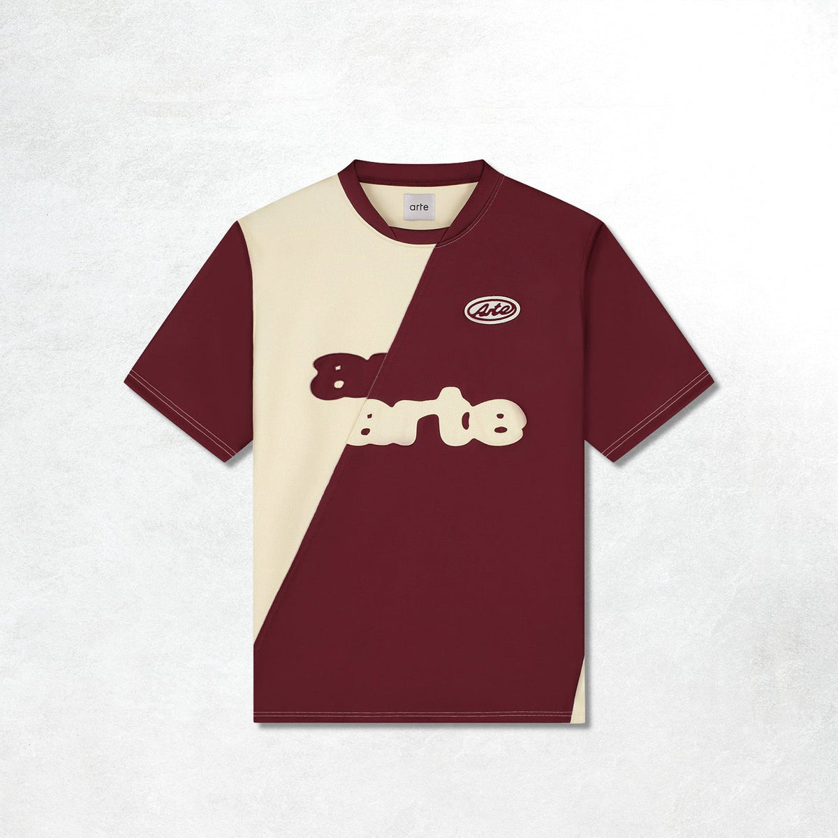 Arte Football T-shirt: Bordeaux / Cream