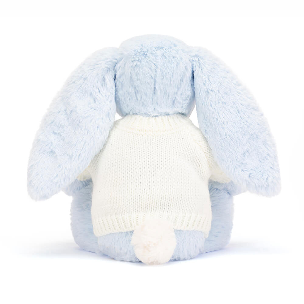 Bashful Blue Bunny with Personalized Cream Jumper