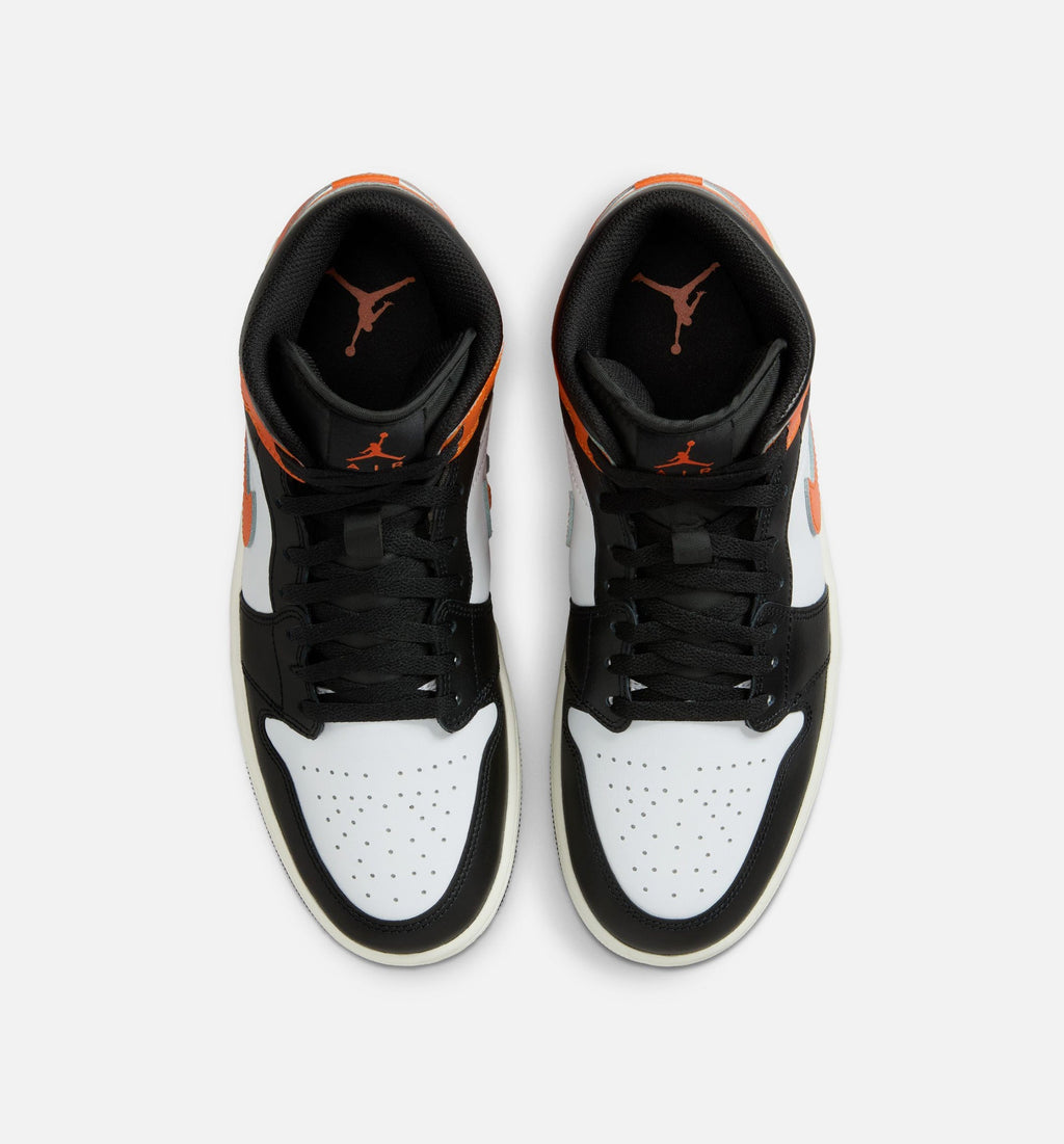 Air Jordan 1 Mid Starfish Men's Shoes - Orange/White/Sail/Black