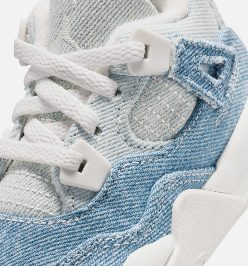 Air Jordan 4 Retro Worn Blue Baby & Toddler Sneakers - Sail / Worn Blue / Metallic Gold