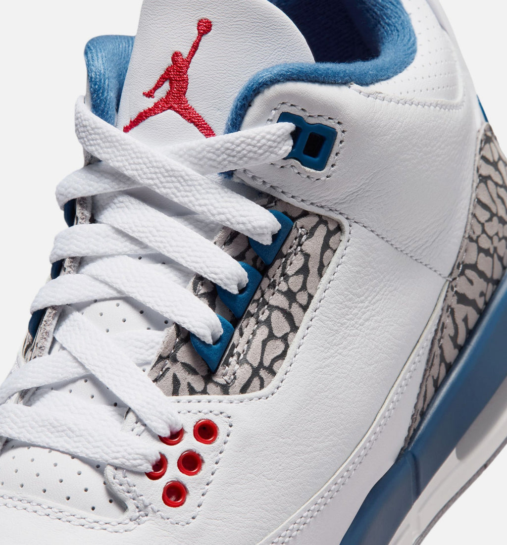 Air Jordan 3 Retro OG True Blue | Grade School Lifestyle Shoe | White/Fire Red/True Blue