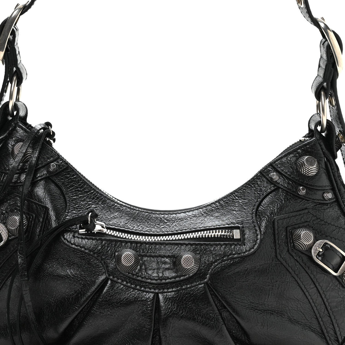 Agneau Arena Small Le Cagole Shoulder Bag Black