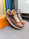 Nike Brown and Tan Patterned Low-Top Sneakers