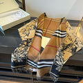 Burberry Check and Equestrian Knight Fringed Scarf