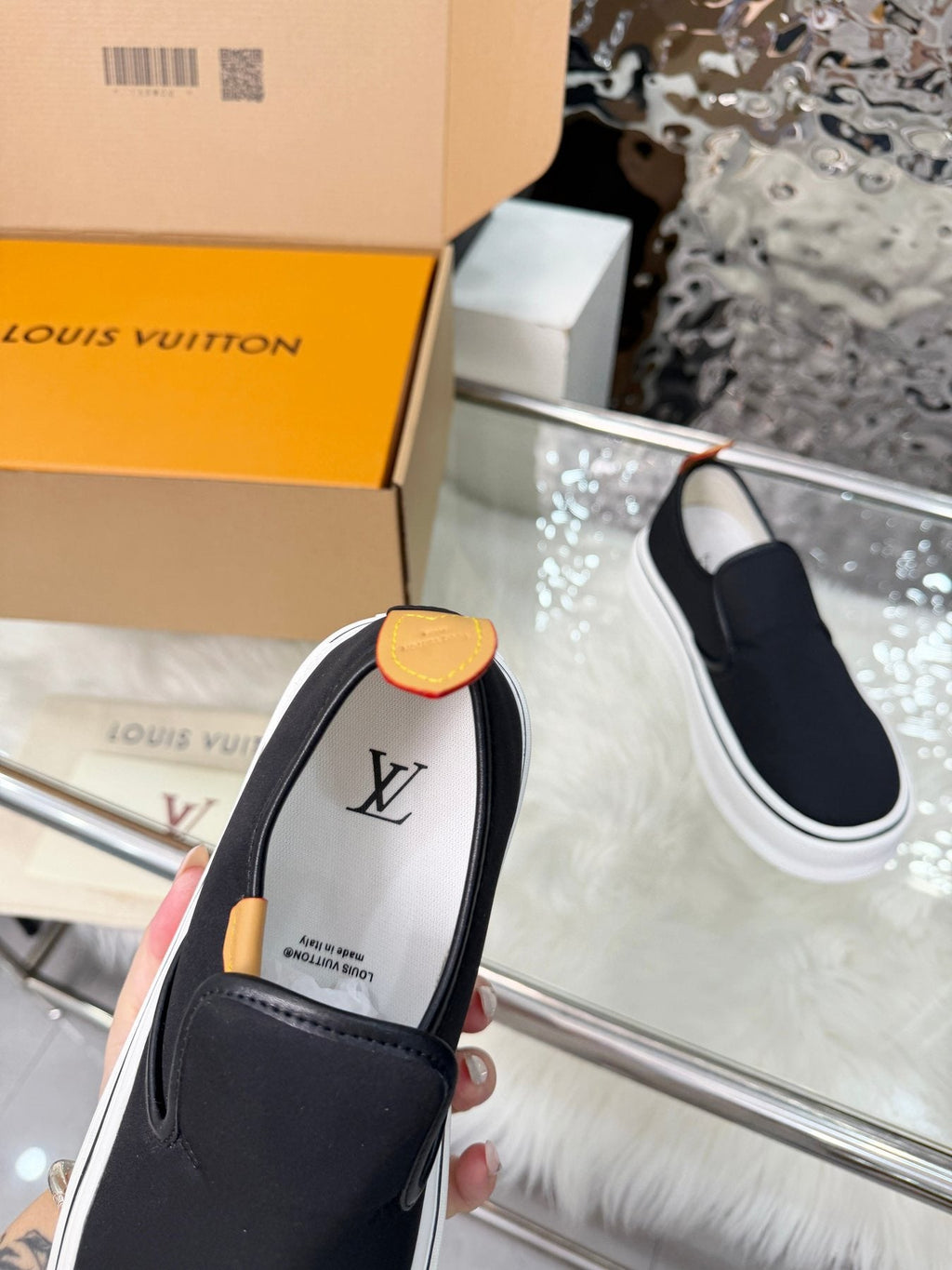 Louis Vuitton Black Slip-On Sneakers
