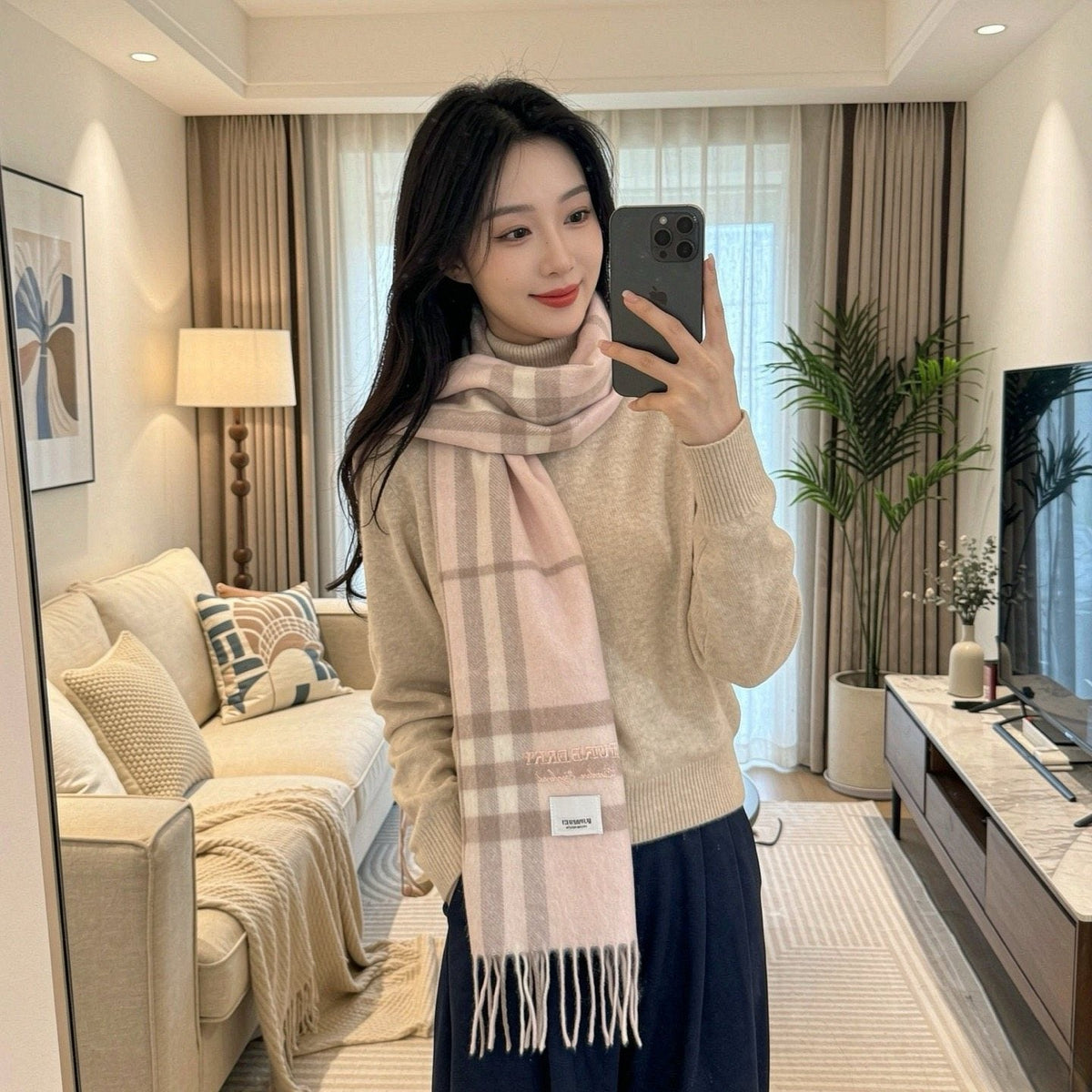 Burberry Fringed Plaid Scarf