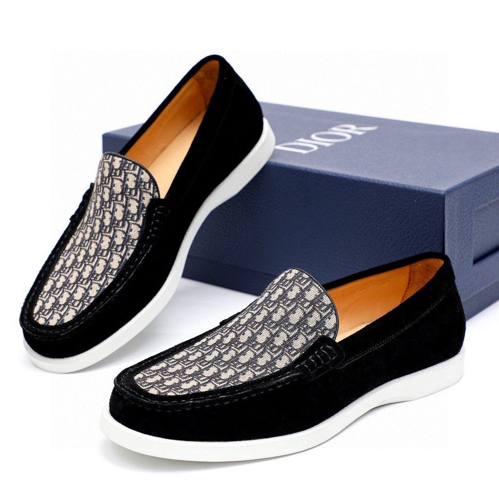 Dior Patterned Vamp Slip-On Shoes