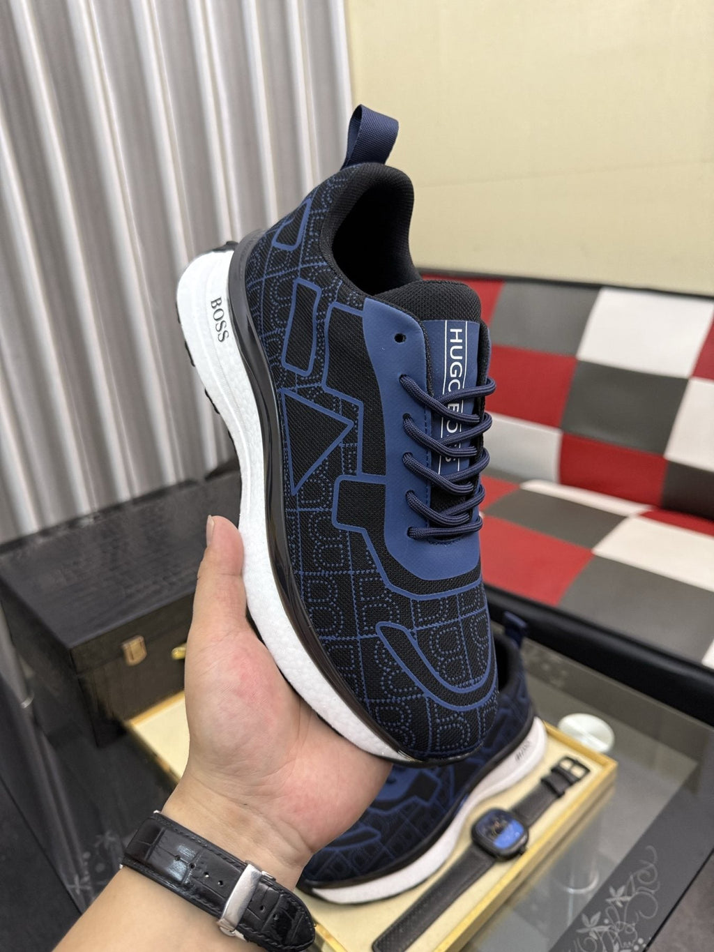 Hugo Boss Men's Geometric Panel Sneakers