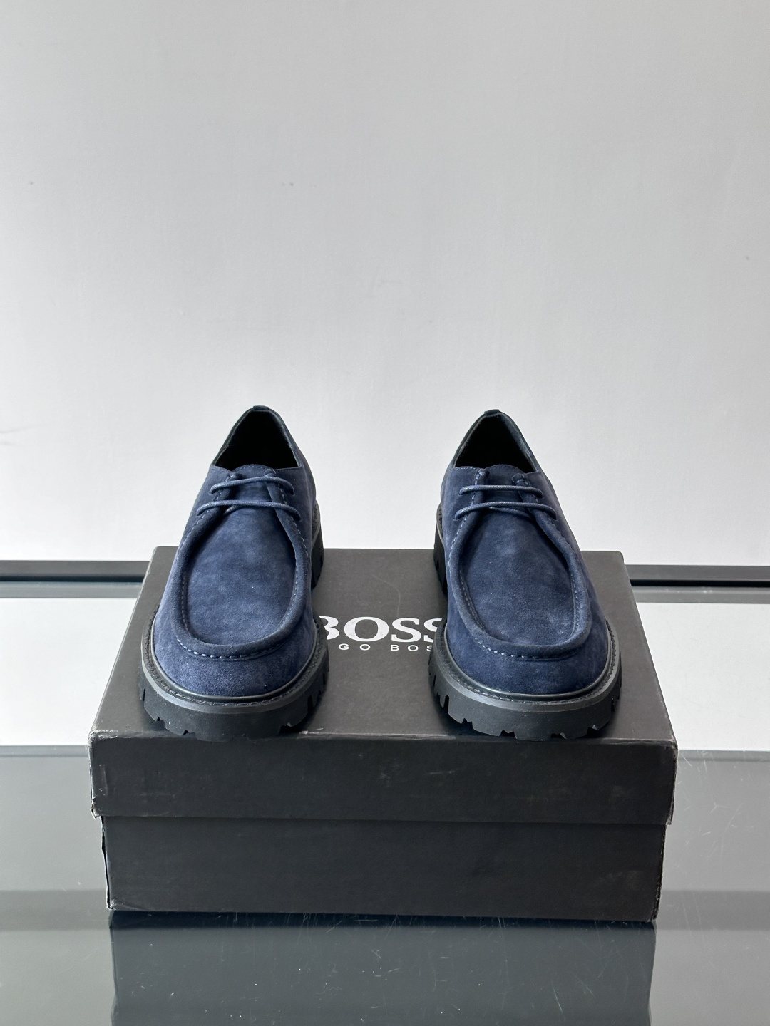BOSS Men's Suede Lug Sole Derby Shoes